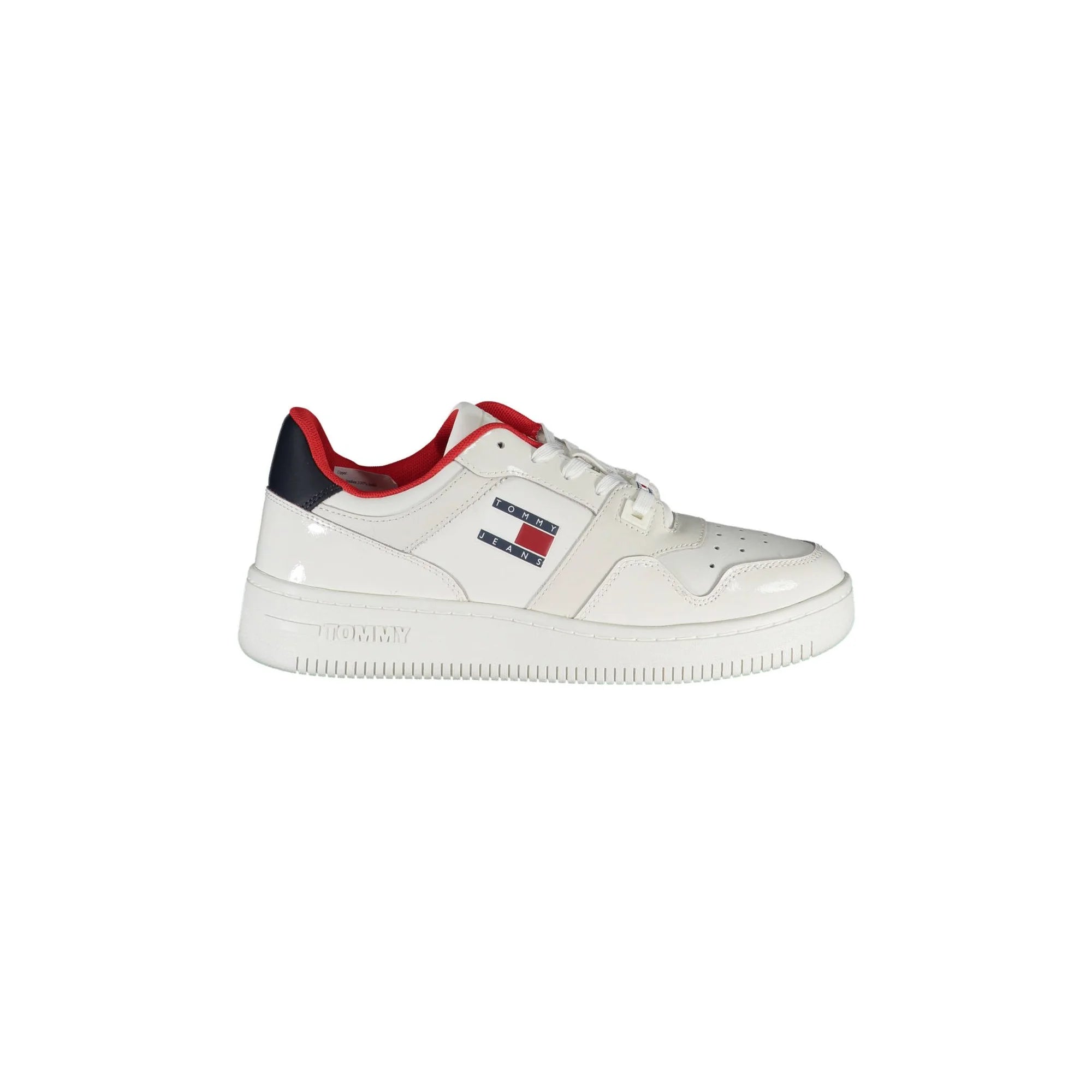TOMMY HILFIGER Scarpe Sneakers Donna Bianche con Lacci e Logo Bianco - foto prodotto